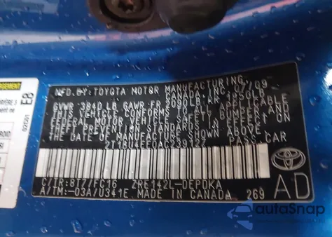 2010 Toyota Corolla Le из США, поврежденный, VIN 2T1BU4EE0AC239127